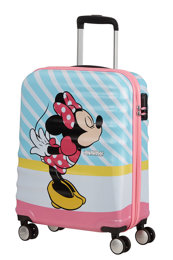 Pink Kiss Spinner Rolling Luggage Minnie UK 55cm | Wavebreaker Disney