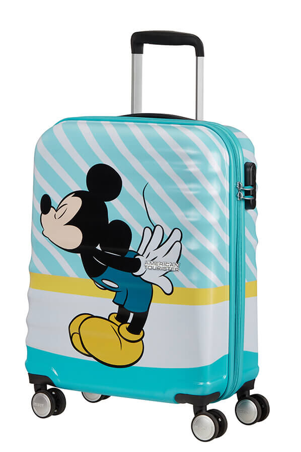 Mickey Rolling Luggage Blue 55cm Disney UK | Kiss Spinner Wavebreaker