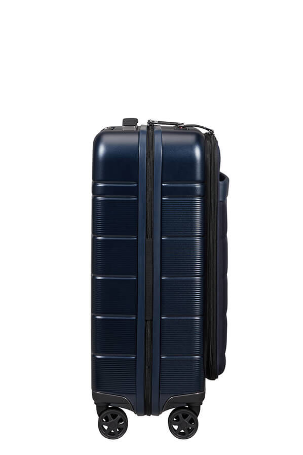 55cm Blue Access Spinner UK Luggage Midnight Easy Expandable | Rolling Neopod