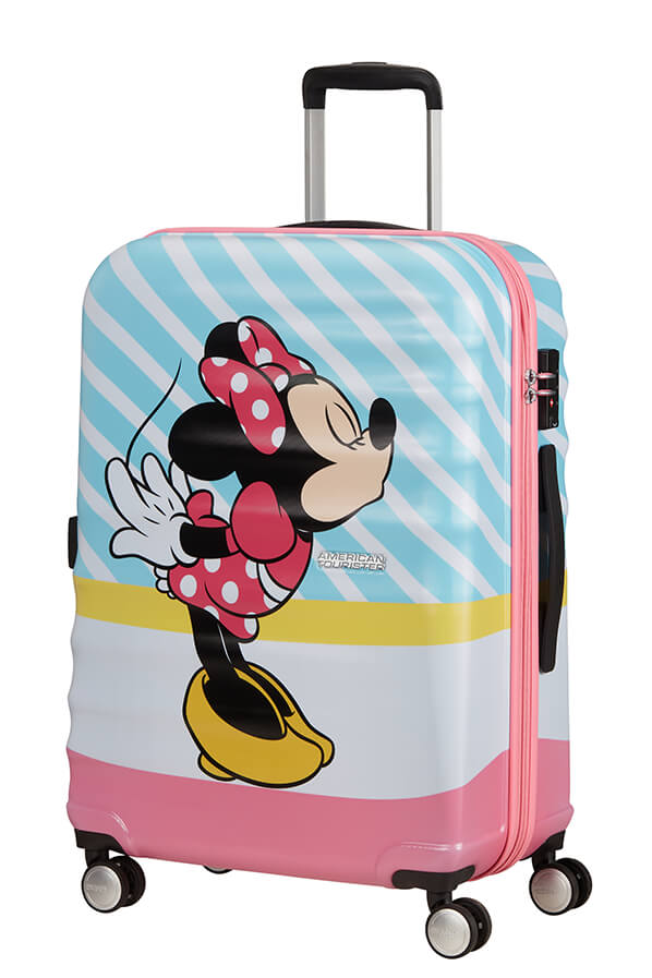 pink rolling luggage